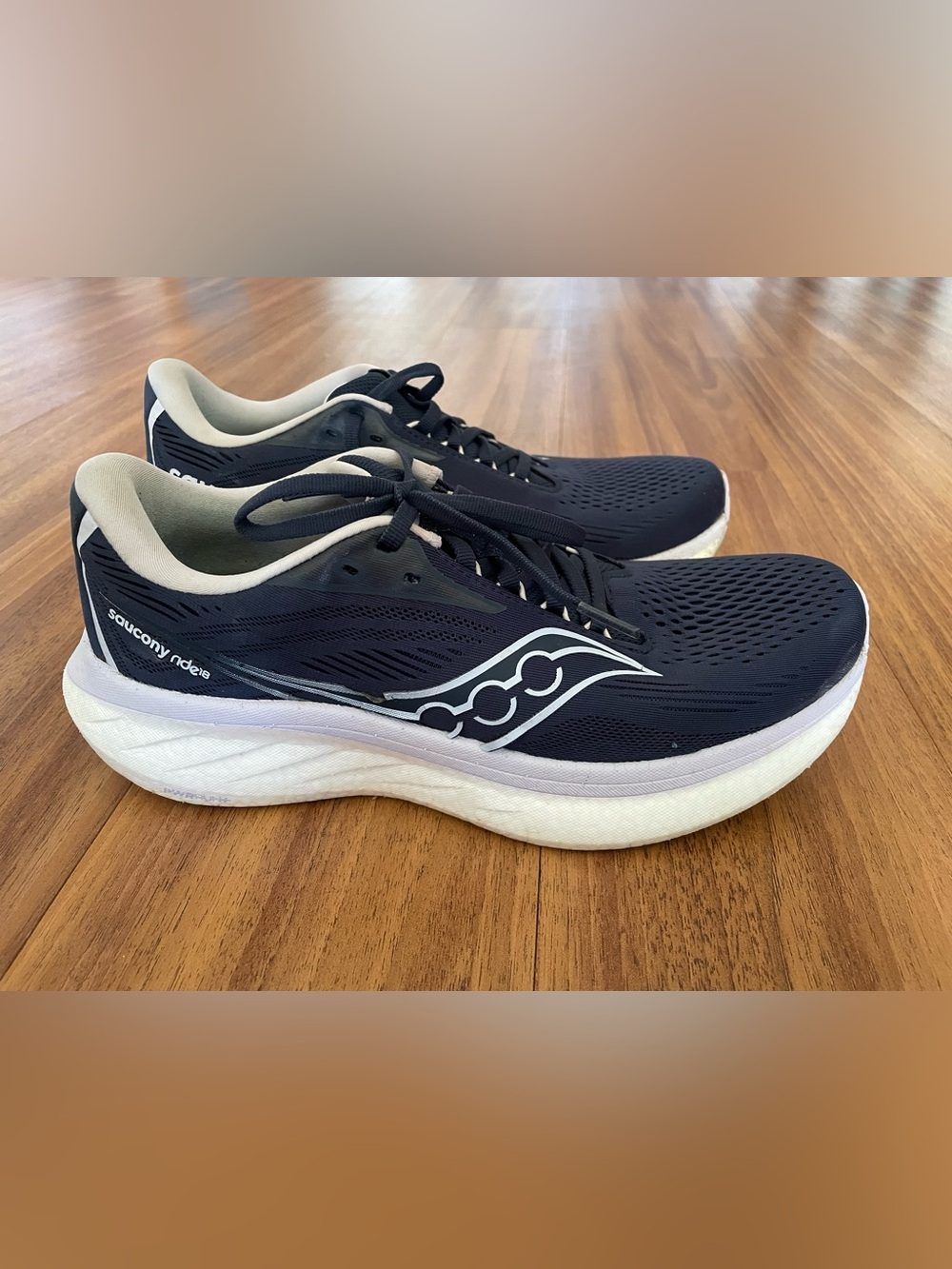 Saucony Ride 18 Navy Blue/White Running Shoes Women’s US9.5